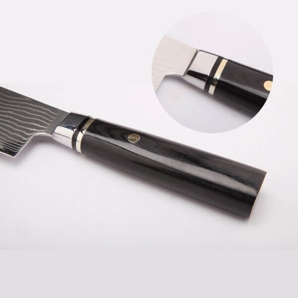 SXL-7 Damascus Knife - Ultra Sharp Asian Knife Japanese Chef Knife - German HC Stainless Steel VG10  - Ergonomic Pakkawood Handle, Best Choice for Home Kitchen, Black | Red