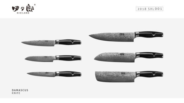 SXL-6 Germany 6-Piece Chef's Knife Set, ABS or POM Ergonomically Designed handle, Professional Grade Chef Knives, Great addition to any kitchen