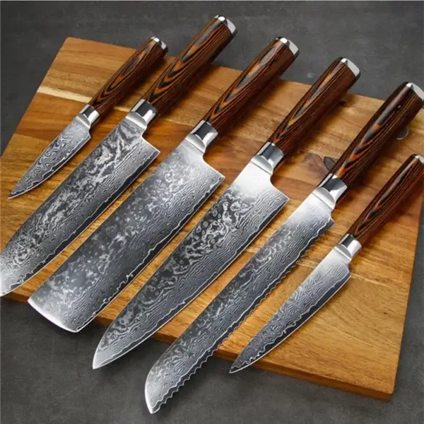 SXL-8 Kitchen Knife Set | Precious Red Pakkawood Handle for Chef Knife Set, German Stainless Steel Knife Set, Ultra Sharp Full Tang Forged