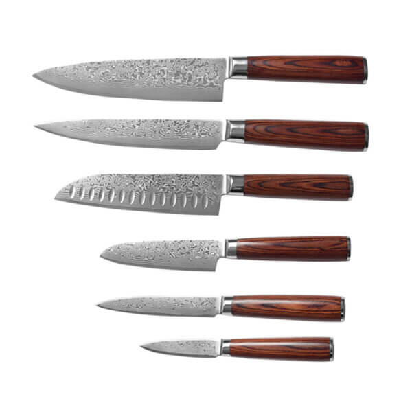 SXL-8 Kitchen Knife Set | Precious Red Pakkawood Handle for Chef Knife Set, German Stainless Steel Knife Set, Ultra Sharp Full Tang Forged