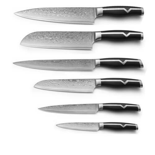 SXL-6 Germany 6-Piece Chef's Knife Set, ABS or POM Ergonomically Designed handle, Professional Grade Chef Knives, Great addition to any kitchen