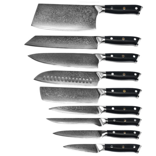 SXL-3 Professional Damascus Knife - VG10 or AUS10 Core - Corrosion And Stain Resistant - G10 Handle with Mosaic Rivet