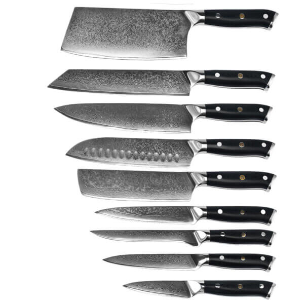 SXL-3 Professional Damascus Knife - VG10 or AUS10 Core - Corrosion And Stain Resistant - G10 Handle with Mosaic Rivet