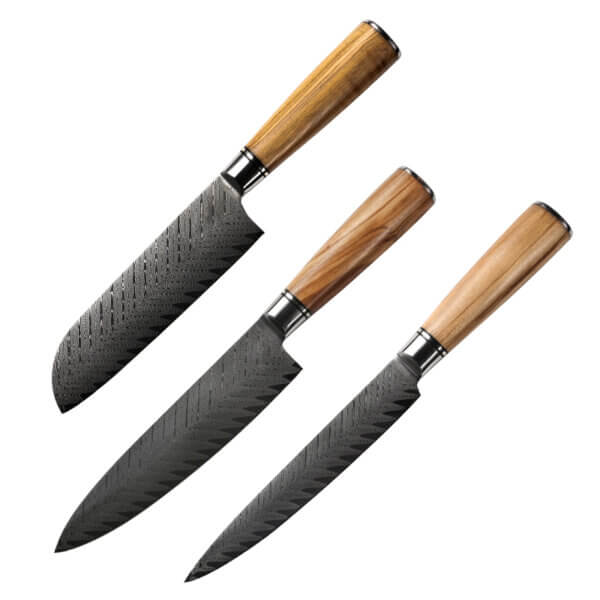 SXL-19 Knife Set - 6 Piece Chefs Knife Set - Damascus Steel VG10 Japanese Stainless Steel Home Kitchen Knife Set With Ebony wood Handle