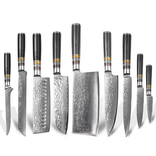SXL-22 Damascus Chefs Knife set Japanese VG10 Kitchen Knife Sharpest 67-Layer High Carbon Stainless Steel knife, Pro Cooking Knife, resin with aluminium mesh handle