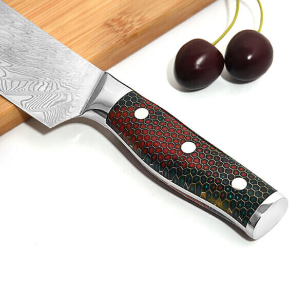 SXL-18 Knife set, AUS10 damascus Kitchen Knife Set, 67-Layer Steel, Ultra-Sharp Blade, Ergonomic Blue Resin Handle, Gift Box Included