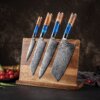 SXL-11, Damascus Knife Japanese VG10 Core Steel with 67-Layers High Carbon Professional Sharp Ergonomic Beautiful Blue Resin Handle Gift Boxed