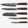 SXL-15 Damascus Knife Set I Professional Kitchen Knives made of Japanese Damascus Steel VG10 Chef Knife Set with black Micarta Handle in Gift Box