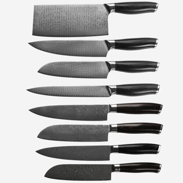 SXL-12 (7) SXL-12 Kitchen Damascus Knife Set, 7-Piece Kitchen Knife Set, rosewood Ergonomic Handle for Chef Knife Set