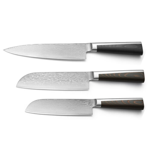 SXL-16 Damascus Chef & Santoku Knife- Razor Sharp Kitchen Knife Made of Damascus VG-10 Steel with Full Tang Solid Handle-Professional Japanese Chef's Meat Knife