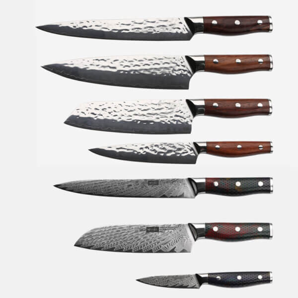 SXL-18 Knife set, AUS10 damascus Kitchen Knife Set, 67-Layer Steel, Ultra-Sharp Blade, Ergonomic Blue Resin Handle, Gift Box Included