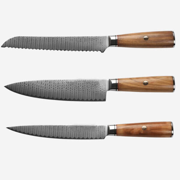 SXL-19 Knife Set - 6 Piece Chefs Knife Set - Damascus Steel VG10 Japanese Stainless Steel Home Kitchen Knife Set With Ebony wood Handle