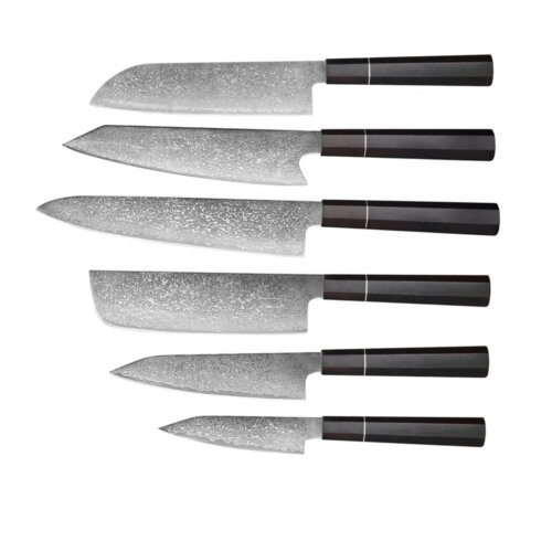 SXL-21 New arrival Damascus Chef Knife, 6in | 7in | 8 In | 9in Japanese VG10 67-Layers Profession High Carbon Stainless Steel Sharp Kiritsuke Gyuto Knife, Ergonomic Black Ebony Wood Grain Handle with Gift Box