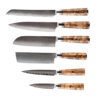 SXL-23 6 pcs AUS-10 Damascus Steel Sapele Wood Handle Arrow Pattern Damascus Knife 67 layers Chef Damascus Kitchen Knife Set
