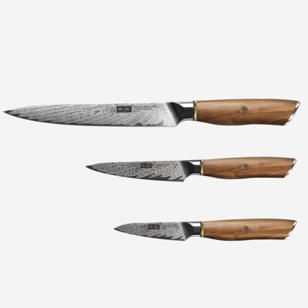 SXL-24 Newest professional kitchen knife sets damascus chef knife set knives tools with sandalwood handle