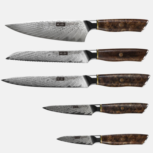 SXL-24 Newest professional kitchen knife sets damascus chef knife set knives tools with sandalwood handle