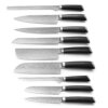 SXL-15 Damascus Knife Set I Professional Kitchen Knives made of Japanese Damascus Steel VG10 Chef Knife Set with black Micarta Handle in Gift Box