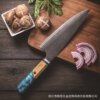 2 SXL-29 Premium Damascus Kitchen Knife Set with Stabilized Wood & Sapphire Blue Resin Handles