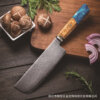 3 SXL-29 Premium Damascus Kitchen Knife Set with Stabilized Wood & Sapphire Blue Resin Handles