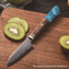 4 SXL-29 Premium Damascus Kitchen Knife Set with Stabilized Wood & Sapphire Blue Resin Handles
