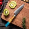 H691dd2815ad4432f855c0ed0a4161da1e SXL-29 Premium Damascus Kitchen Knife Set with Stabilized Wood & Sapphire Blue Resin Handles