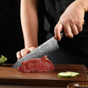 SXL-30 Heritage Damascus Knife Set with Stabilized Wood & Resin Handles 3 H6d1512eedc8e49bc9550e276b2a58eb0S