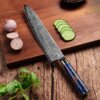 H7c3b2cb775634634aa5ca75405fdade50 SXL-32 Premium Damascus Kitchen Knife Set with Stabilized Wood & Sky Blue Resin Handles