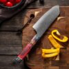 SXL-31 Premium Damascus Kitchen Knife Set with Multicolor Stabilized Wood Handles