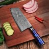 Hba518b3a01d04928b2b8f4e76fe600faL SXL-32 Premium Damascus Kitchen Knife Set with Stabilized Wood & Sky Blue Resin Handles