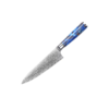 chefs SXL-32 Premium Damascus Kitchen Knife Set with Stabilized Wood & Sky Blue Resin Handles